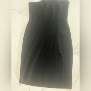 Nwt black mini strapless dress
